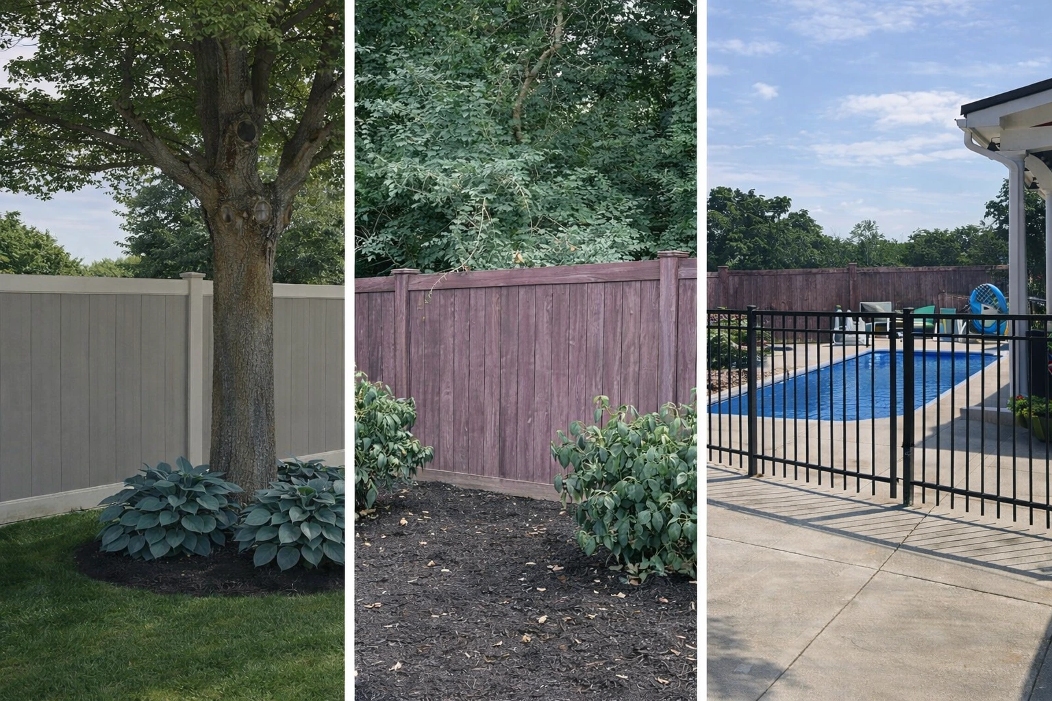 Vinyl, wood, and aluminum fence installation in Dayton Ohio